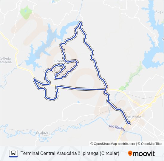Mapa da linha S57 IPIRANGA de ônibus