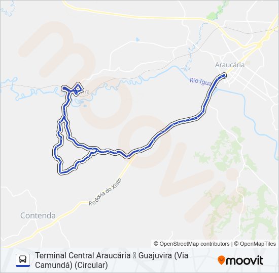 Mapa da linha S62 GUAJUVIRA de ônibus