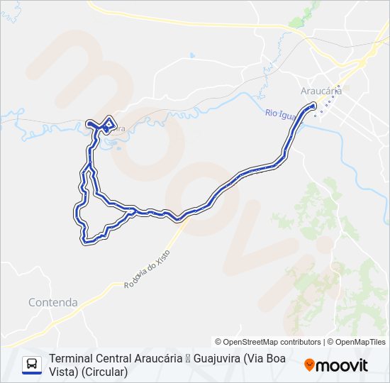 Mapa da linha S62 GUAJUVIRA de ônibus