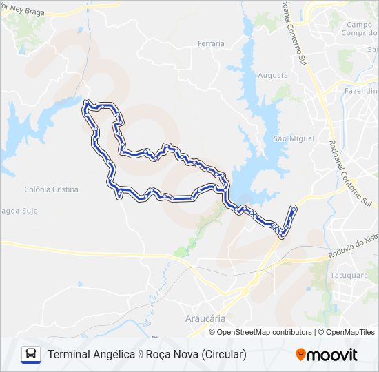 Mapa da linha S63 ROÇA NOVA de ônibus