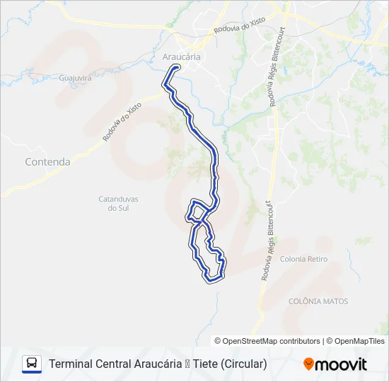 F49 TIETÊ / ONÇAS Bus Line Map
