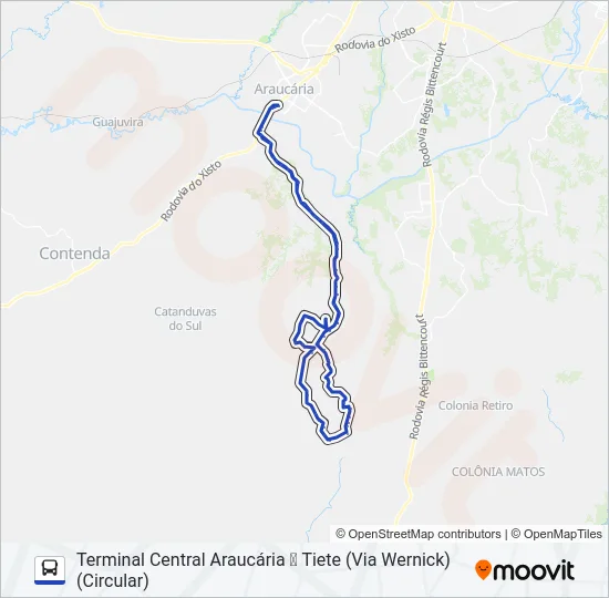 F49 TIETÊ / ONÇAS Bus Line Map