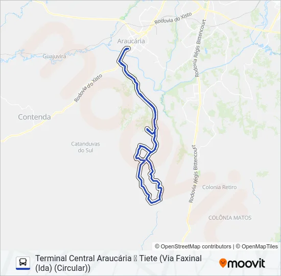 F49 TIETÊ / ONÇAS Bus Line Map
