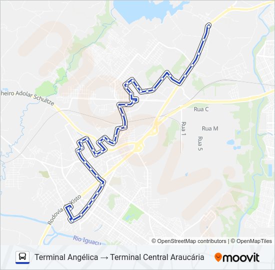 Mapa da linha S14 IPÊS / JATOBÁ de ônibus
