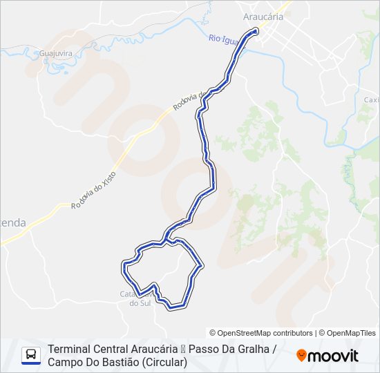 Mapa da linha F56 PASSO DA GRALHA de ônibus