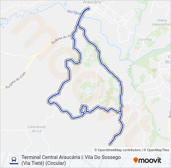Mapa da linha F58 VILA DO SOSSEGO de ônibus