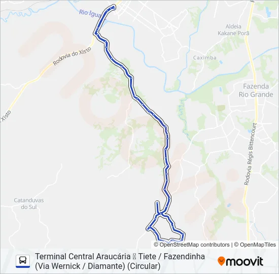 F53 TIETÊ / FAZENDINHA Bus Line Map