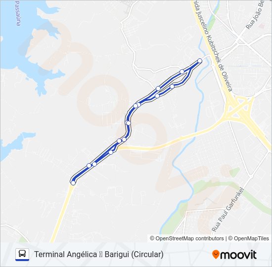 Mapa da linha S19 BARIGUI / ANGÉLICA de ônibus