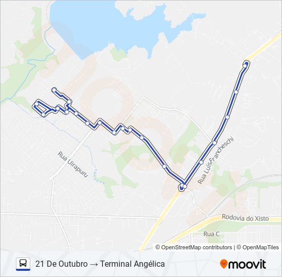 Mapa da linha S09 ARVOREDO / ANGÉLICA de ônibus
