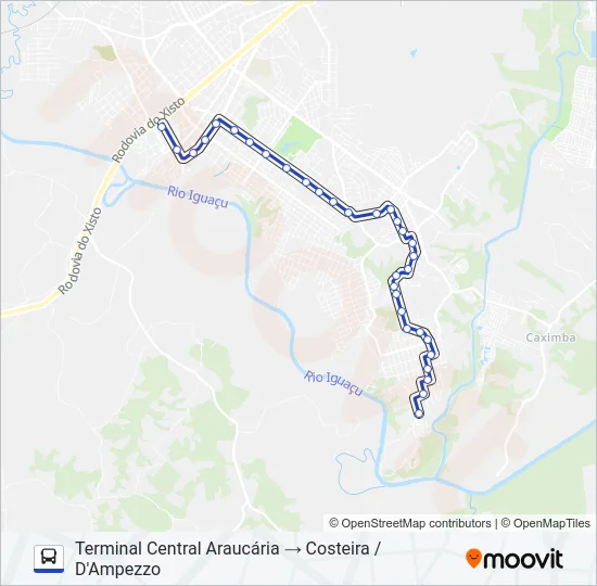 F25 COSTEIRA / D'AMPEZZO Bus Line Map