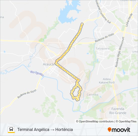 Mapa da linha L03 HORTÊNCIA / ANGÉLICA de ônibus