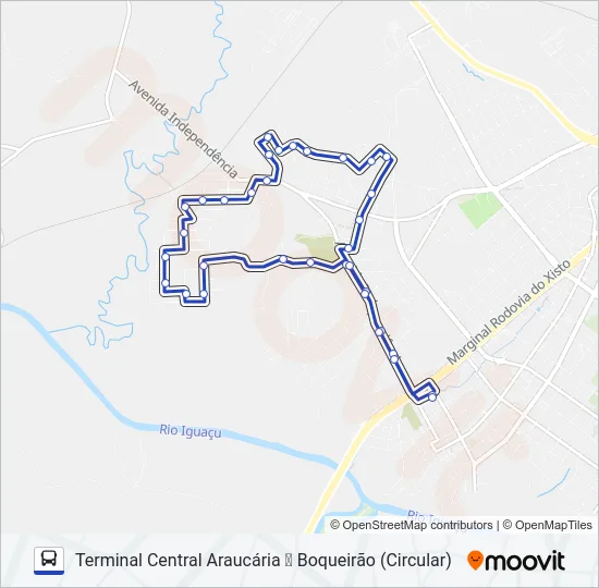 S18 BOQUEIRÃO / TROPICAL Bus Line Map