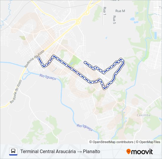 Mapa da linha F20 PLANALTO / MINAS GERAIS de ônibus
