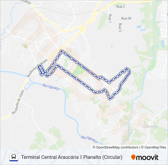 Mapa da linha F20 PLANALTO / MINAS GERAIS de ônibus
