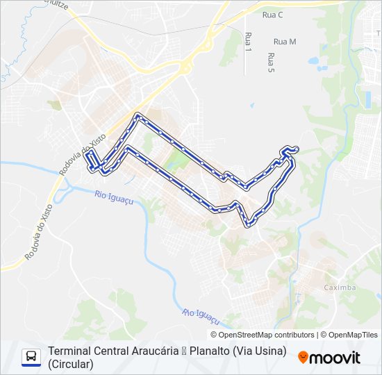 Mapa da linha F20 PLANALTO / MINAS GERAIS de ônibus