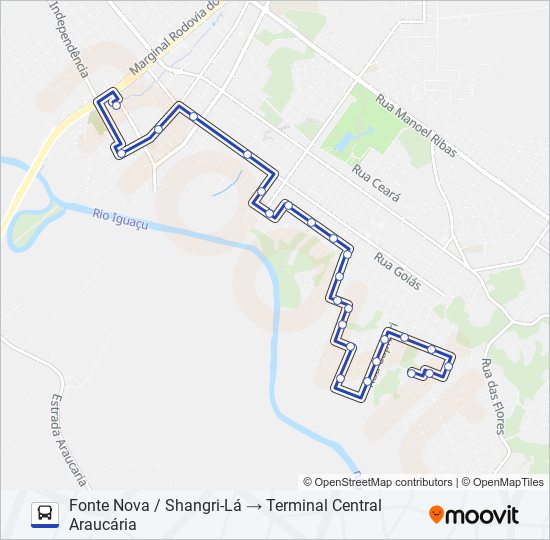 Mapa de F21 FONTE NOVA / SHANGRI-LA de autobús