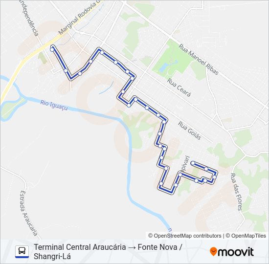 F21 FONTE NOVA / SHANGRI-LA Bus Line Map