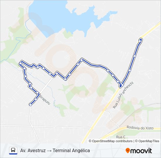 Mapa da linha S12 CALIFÓRNIA / VITAL BRASIL de ônibus