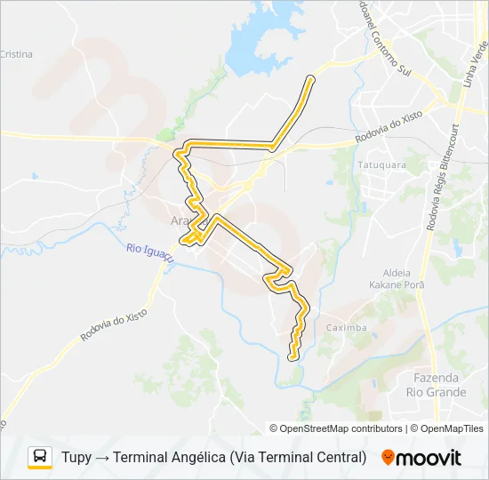 I01 LINHÃO 01 (ANGÉLICA / TUPY) Bus Line Map