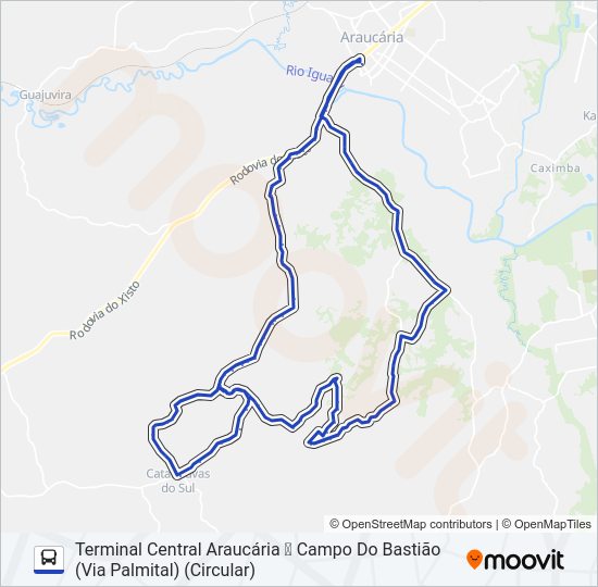 Mapa da linha F54 LAGOA GRANDE / CAMPO DO BASTIÃO de ônibus