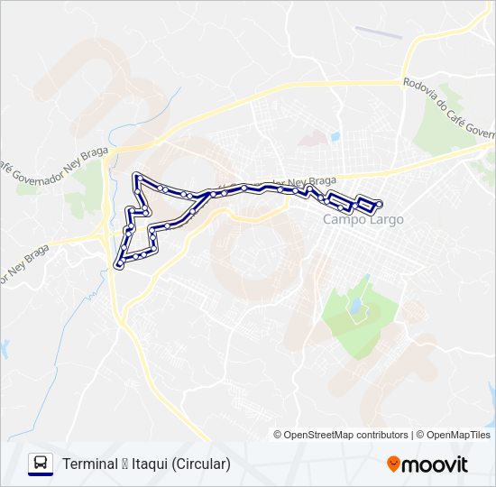 Mapa da linha 101 ITAQUI de ônibus
