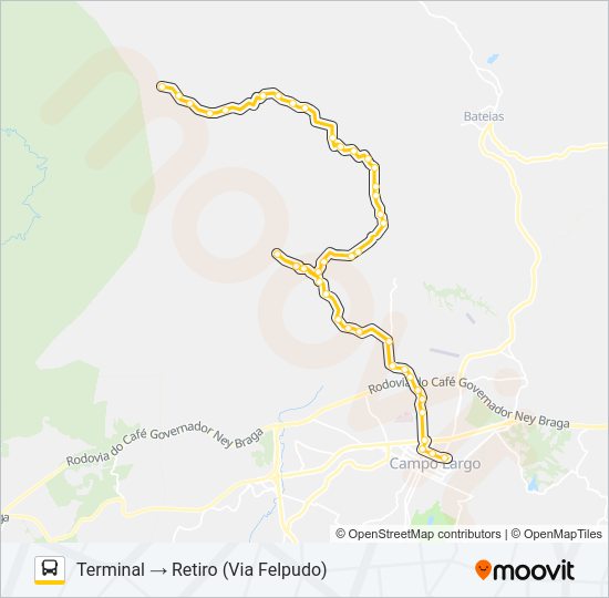 Mapa da linha 110 RETIRO de ônibus