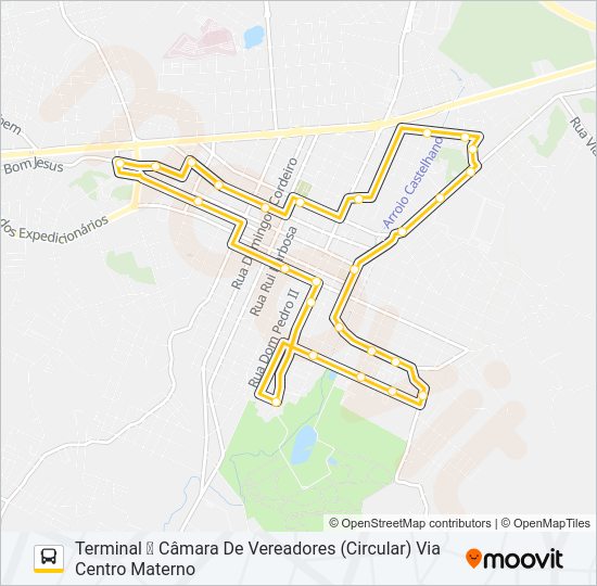 Mapa da linha 119 CÍVICA de ônibus