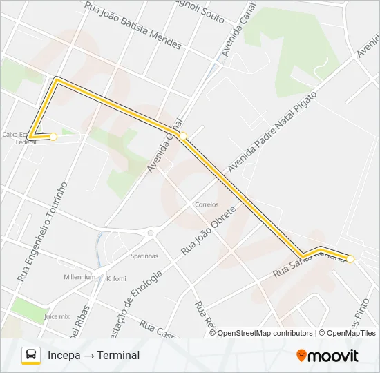 111 FÁBRICAS Bus Line Map