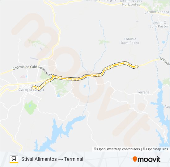 Mapa da linha 111 FÁBRICAS de ônibus