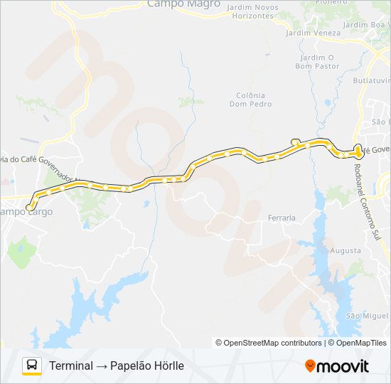 Mapa da linha 111 FÁBRICAS de ônibus