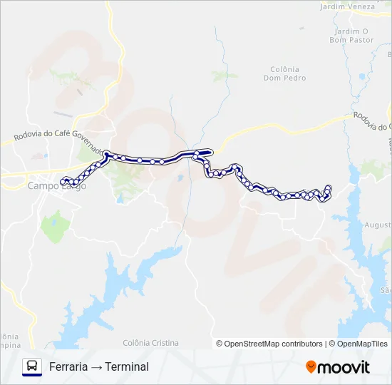 121 FERRARIA Bus Line Map