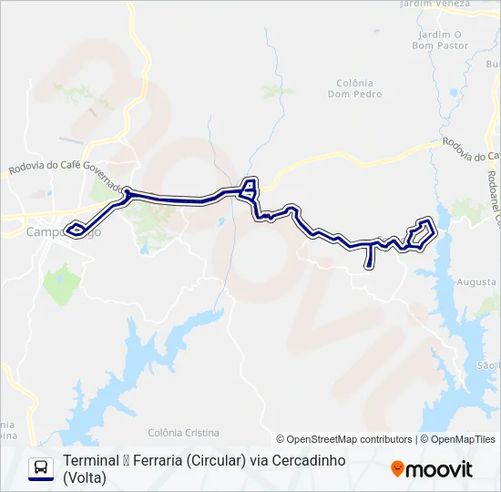 121 FERRARIA Bus Line Map