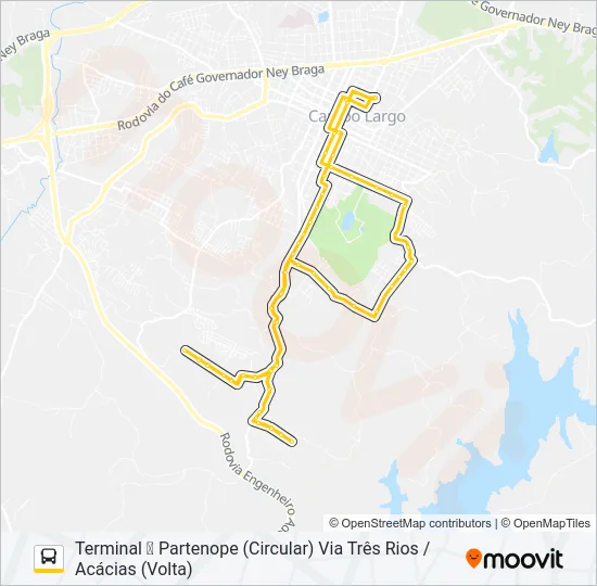 100 PARTENOPE Bus Line Map