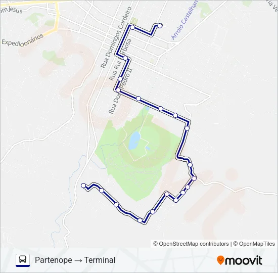 100 PARTENOPE Bus Line Map