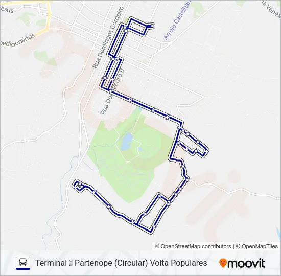 100 PARTENOPE Bus Line Map