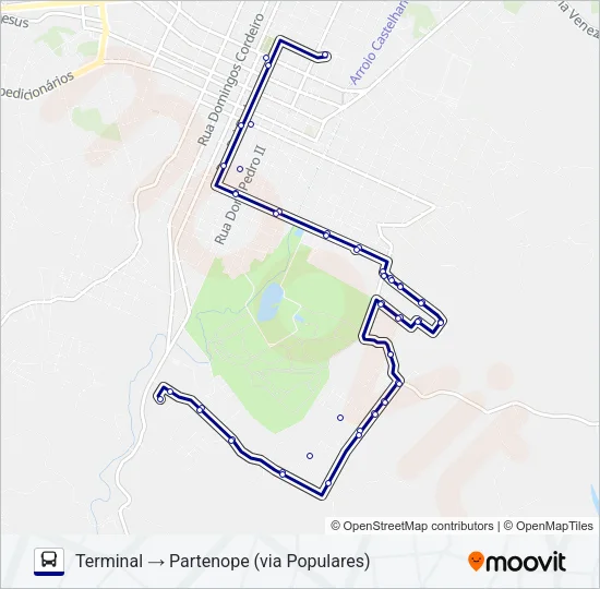 100 PARTENOPE Bus Line Map
