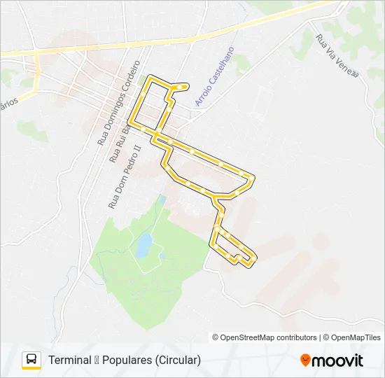 102 POPULARES Bus Line Map
