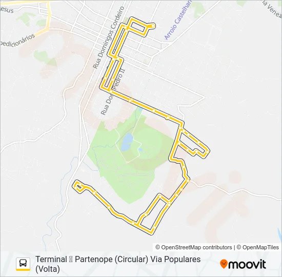 102 POPULARES Bus Line Map