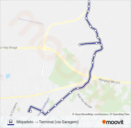 114 MIQUELETO Bus Line Map