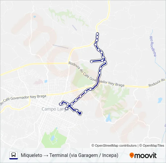 114 MIQUELETO Bus Line Map