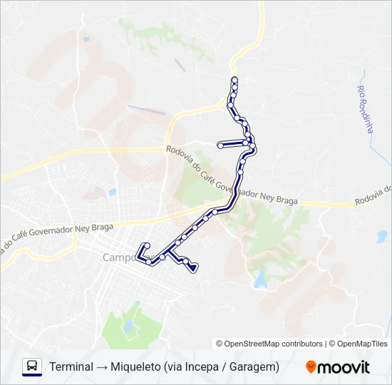 114 MIQUELETO Bus Line Map