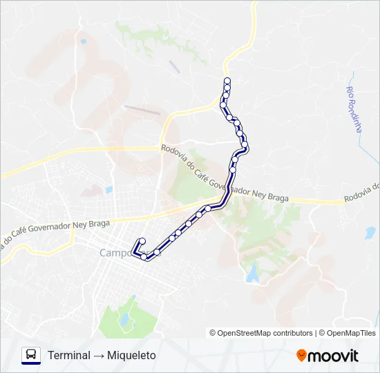 114 MIQUELETO Bus Line Map