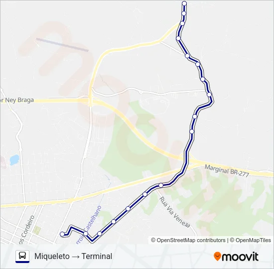 114 MIQUELETO Bus Line Map