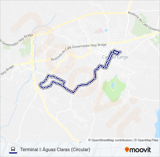 Mapa da linha 104 AGUAS CLARAS de ônibus