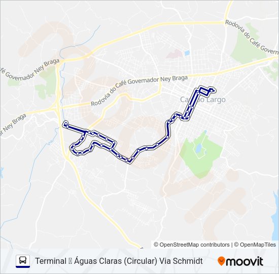 Mapa da linha 104 AGUAS CLARAS de ônibus