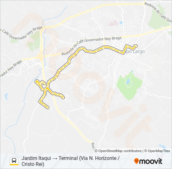 106 CAMPO DO MEIO bus Line Map