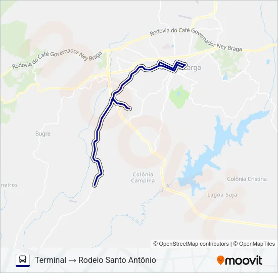106 CAMPO DO MEIO Bus Line Map