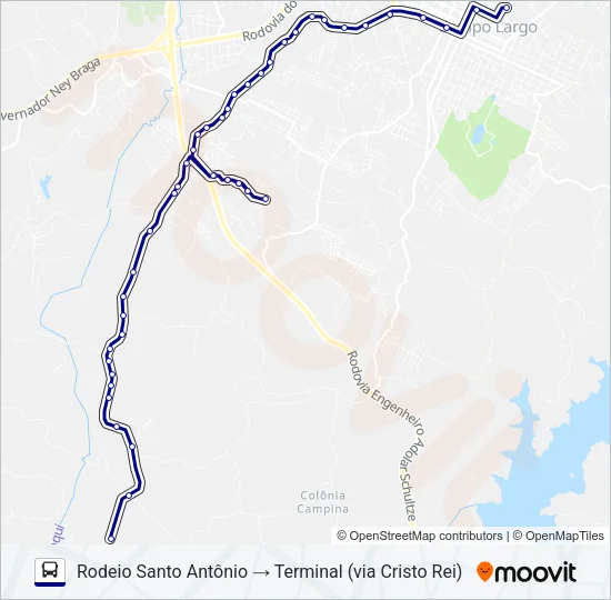 106 CAMPO DO MEIO Bus Line Map