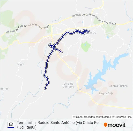 106 CAMPO DO MEIO Bus Line Map
