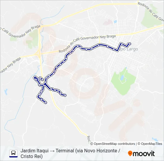106 CAMPO DO MEIO Bus Line Map